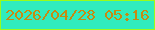 文字の大きさ：5、枠の色：9afb19、背景の色：30ecbd、文字の色：c68a12 無料ブログパーツのブログ時計