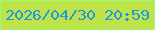 文字の大きさ：5、枠の色：9afb70、背景の色：bfe449、文字の色：2097df 無料ブログパーツのブログ時計