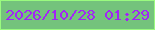 文字の大きさ：1、枠の色：9afb7f、背景の色：74c37c、文字の色：a224f6 無料ブログパーツのブログ時計