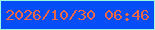 文字の大きさ：5、枠の色：9afbe1、背景の色：054df7、文字の色：e96648 無料ブログパーツのブログ時計