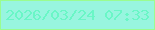 文字の大きさ：2、枠の色：9afc90、背景の色：98f5df、文字の色：6af6c6 無料ブログパーツのブログ時計