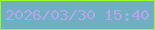 文字の大きさ：3、枠の色：9afd1f、背景の色：70aec2、文字の色：b7a4ed 無料ブログパーツのブログ時計