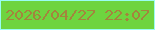 文字の大きさ：5、枠の色：9afdf3、背景の色：6ed43f、文字の色：a3843d 無料ブログパーツのブログ時計