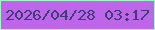 文字の大きさ：3、枠の色：9afec0、背景の色：be66e9、文字の色：403c77 無料ブログパーツのブログ時計
