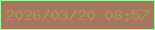 文字の大きさ：4、枠の色：9aff9b、背景の色：a77660、文字の色：a6964f 無料ブログパーツのブログ時計