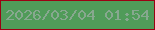 文字の大きさ：3、枠の色：9b0113、背景の色：509b59、文字の色：87a88f 無料ブログパーツのブログ時計