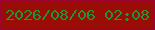 文字の大きさ：4、枠の色：9b0133、背景の色：9a0d06、文字の色：1e982e 無料ブログパーツのブログ時計