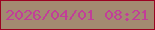 文字の大きさ：3、枠の色：9b0222、背景の色：a38a71、文字の色：c23e98 無料ブログパーツのブログ時計