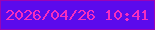 文字の大きさ：5、枠の色：9b02b5、背景の色：5b0aec、文字の色：f62dbf 無料ブログパーツのブログ時計