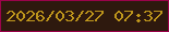 文字の大きさ：2、枠の色：9b034a、背景の色：2e190e、文字の色：be961c 無料ブログパーツのブログ時計