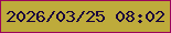 文字の大きさ：5、枠の色：9b045c、背景の色：beab3b、文字の色：19033c 無料ブログパーツのブログ時計