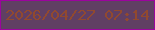 文字の大きさ：1、枠の色：9b049d、背景の色：603f63、文字の色：91492f 無料ブログパーツのブログ時計