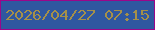 文字の大きさ：1、枠の色：9b068a、背景の色：2f57a0、文字の色：a59049 無料ブログパーツのブログ時計
