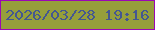 文字の大きさ：5、枠の色：9b07b5、背景の色：969f3b、文字の色：445791 無料ブログパーツのブログ時計