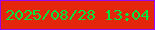 文字の大きさ：1、枠の色：9b08f2、背景の色：e4260c、文字の色：02e33d 無料ブログパーツのブログ時計