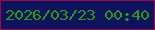 文字の大きさ：3、枠の色：9b0a4b、背景の色：0d135d、文字の色：299a15 無料ブログパーツのブログ時計