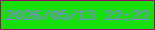 文字の大きさ：2、枠の色：9b0a69、背景の色：17df09、文字の色：8976f1 無料ブログパーツのブログ時計