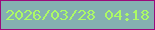 文字の大きさ：5、枠の色：9b0a7b、背景の色：85b0b1、文字の色：acfa65 無料ブログパーツのブログ時計