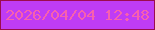 文字の大きさ：1、枠の色：9b0c4f、背景の色：bf3cf5、文字の色：f760ae 無料ブログパーツのブログ時計