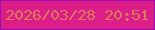 文字の大きさ：1、枠の色：9b0eba、背景の色：dd1e88、文字の色：dc795a 無料ブログパーツのブログ時計