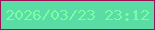 文字の大きさ：3、枠の色：9b1257、背景の色：5cdca5、文字の色：78fea5 無料ブログパーツのブログ時計
