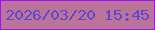 文字の大きさ：1、枠の色：9b13f6、背景の色：bb739a、文字の色：5b48d0 無料ブログパーツのブログ時計