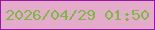 文字の大きさ：2、枠の色：9b15a7、背景の色：e5abcb、文字の色：7ab942 無料ブログパーツのブログ時計