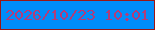 文字の大きさ：2、枠の色：9b1615、背景の色：008dfa、文字の色：b23c7a 無料ブログパーツのブログ時計