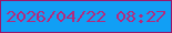 文字の大きさ：5、枠の色：9b166a、背景の色：119ff5、文字の色：b32a7d 無料ブログパーツのブログ時計