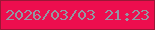文字の大きさ：4、枠の色：9b1736、背景の色：ed0e4e、文字の色：9297a2 無料ブログパーツのブログ時計