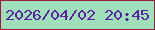 文字の大きさ：2、枠の色：9b1a45、背景の色：9fe0ba、文字の色：5923a4 無料ブログパーツのブログ時計