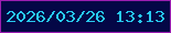 文字の大きさ：4、枠の色：9b1db1、背景の色：040746、文字の色：27caf0 無料ブログパーツのブログ時計