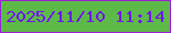 文字の大きさ：4、枠の色：9b21d1、背景の色：5dba49、文字の色：6d15f2 無料ブログパーツのブログ時計
