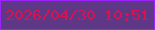 文字の大きさ：4、枠の色：9b22f9、背景の色：5e3886、文字の色：d91252 無料ブログパーツのブログ時計