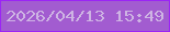 文字の大きさ：5、枠の色：9b25f5、背景の色：a25cd0、文字の色：ceb4e3 無料ブログパーツのブログ時計
