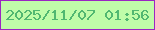 文字の大きさ：4、枠の色：9b26c2、背景の色：c0fca9、文字の色：51b771 無料ブログパーツのブログ時計