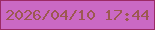 文字の大きさ：5、枠の色：9b2a65、背景の色：ca69c4、文字の色：9c5851 無料ブログパーツのブログ時計