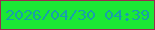 文字の大きさ：4、枠の色：9b2b4f、背景の色：1be835、文字の色：189faa 無料ブログパーツのブログ時計