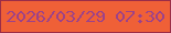 文字の大きさ：3、枠の色：9b2d48、背景の色：ef6037、文字の色：9d4289 無料ブログパーツのブログ時計