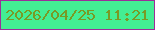 文字の大きさ：1、枠の色：9b2e99、背景の色：43ee93、文字の色：799a25 無料ブログパーツのブログ時計