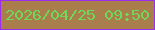 文字の大きさ：1、枠の色：9b2fed、背景の色：a97d4c、文字の色：70d758 無料ブログパーツのブログ時計