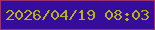 文字の大きさ：4、枠の色：9b326f、背景の色：350d9a、文字の色：b9b214 無料ブログパーツのブログ時計