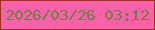 文字の大きさ：1、枠の色：9b3313、背景の色：fb60ab、文字の色：65833d 無料ブログパーツのブログ時計