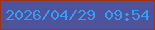 文字の大きさ：4、枠の色：9b3314、背景の色：4d549b、文字の色：3c99f2 無料ブログパーツのブログ時計