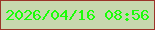 文字の大きさ：2、枠の色：9b3428、背景の色：c7d8ae、文字の色：19ff07 無料ブログパーツのブログ時計