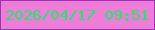 文字の大きさ：3、枠の色：9b34b9、背景の色：ee7dd7、文字の色：1aec69 無料ブログパーツのブログ時計