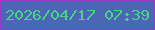 文字の大きさ：5、枠の色：9b35cc、背景の色：4d65b5、文字の色：42d783 無料ブログパーツのブログ時計