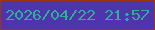 文字の大きさ：1、枠の色：9b360d、背景の色：4f35ad、文字の色：2faf95 無料ブログパーツのブログ時計