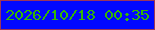 文字の大きさ：3、枠の色：9b365a、背景の色：0108ff、文字の色：33b604 無料ブログパーツのブログ時計