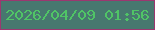 文字の大きさ：4、枠の色：9b3770、背景の色：47786f、文字の色：50c466 無料ブログパーツのブログ時計